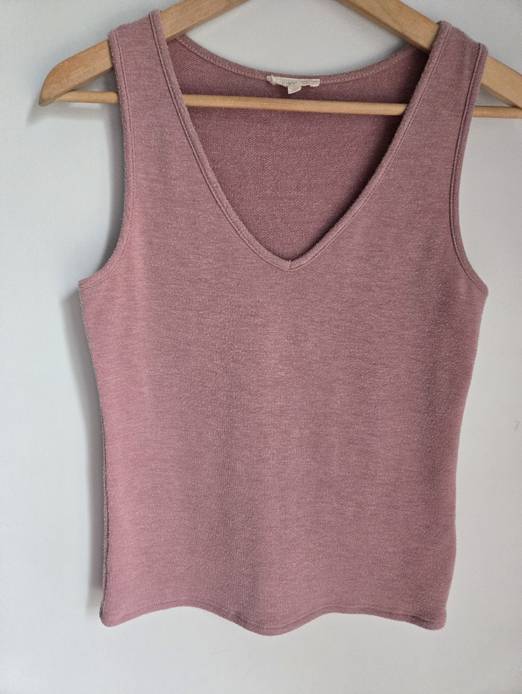 Mystree Sleeveless V-Neck Knit Tank Top - Dusty Rose